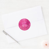 Girly Heet Roze Glitter Glam Monogram Envelop Seal Ronde Sticker (Envelop)
