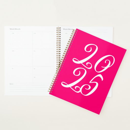 Girly heet roze magenta custom schattig script jaa planner (Display)