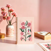Girly Heldere Roze Tuin Bloemen 2025 Planner