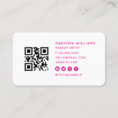 Girly Hello Beautiful Makeup Artist Beauty Qr Code Visitekaartje (Achterkant)
