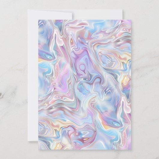 Girly Holographic Marble Swirl 6e verjaardag Kaart (Achterkant)