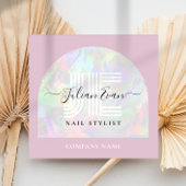 Girly Holographic QR Code Vierkant roze Vierkante Visitekaartje