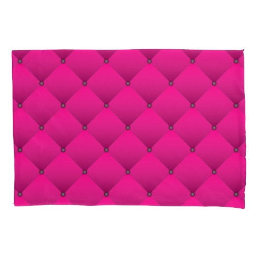Girly Hot Pink Faux Quilted Diamond Pattern Kussensloop (Voorkant)