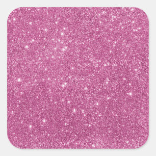 Girly Hot Pink Glitter Classic Vierkante Sticker