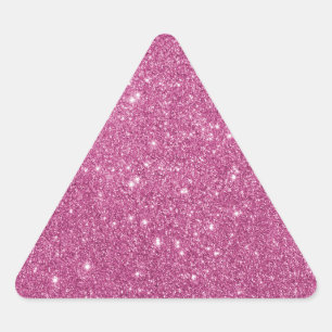 Girly Hot Pink Glitter Driehoek Sticker