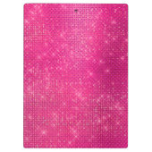 Girly Hot Pink Glitter Glam Sparkle Monogram Naam Klembord (Achterkant)