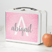 Girly Hot Pink Glitter Sparkle Monogram Naam (In situ)