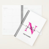Girly Hot Pink Polka Dot Monogram Planner (Display)