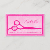 Girly Hot Pink Schaar Salon Afspraak Herinnering Afsprakenkaartje (Voorkant)