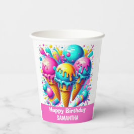 GIRLY ijs verjaardagsfeestje Papieren Bekers