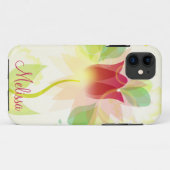 Girly iPhone5 Roze Abstracte Waterverf Tulips Case-Mate iPhone Case (Achterkant (horizontaal))