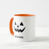 Girly Jack O Lantern Pumpkin Face Halloween Mok (Voorkant links)