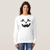 Girly Jack O Lantern Pumpkin Face Halloween Trui (Voorkant volledig)