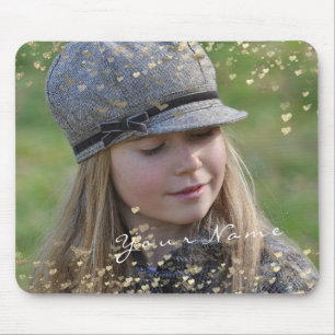 Girly Kind Foto Golden Confetti Hearts Sweet Muismat