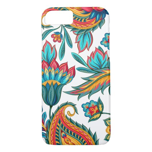 Girly Kleurrijke Bloemen Paisley Case-Mate iPhone Case (Achterkant)