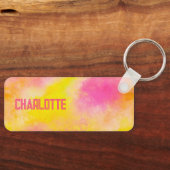 Girly Kleurrijke Gradiënt Lichtgevende Vreugde + N Sleutelhanger (Voorkant)