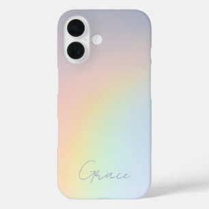 Girly Kleurrijke Ombre Rainbow Glam iPhone 16 Hoesje