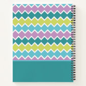 Girly kleurrijke patroon gepersonaliseerd notitieboek (Achterkant)