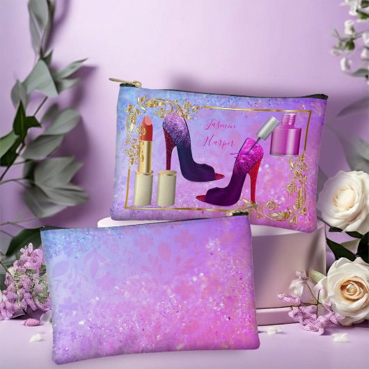 Girly Kleurrijke Roze Mode Makeup Holder Etui