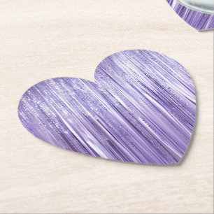 Girly Lavendel Paarse Glam Tinsel Stripes Kartonnen Onderzetters