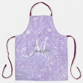 Girly Lavender Paars Glitter Blush Monogram name Schort (Voorkant)