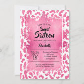 Girly Leopard 16e anniversaire de fête Invitations (Devant)