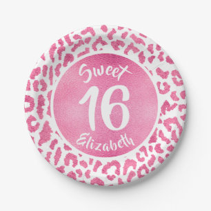 Girly Leopard Birthday Party Papieren Bordje