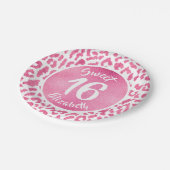 Girly Leopard Birthday Party Papieren Bordje (Gekanteld)