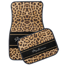 Girly Leopard Print Black Brown Monogramnaam