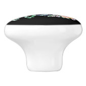  Girly Leopard Print Gold Pink Monogramed Keramische Knop (Zijkant)