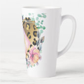 Girly Leopard Print Gold Pink Monogramed Latte Mok (Rechts)