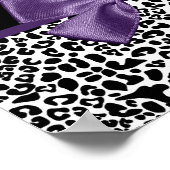Girly Leopard print Paars lintje met naam (Hoek)