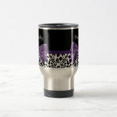 Girly Leopard print Paars lintje met naam Reisbeker (Center)