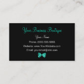 Girly Leopard print smaragdgroen lint Visitekaartje (Achterkant)