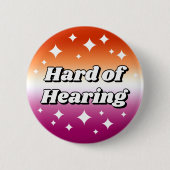 Girly Lesbian Flag Gradient Hard of Hearing Ronde Button 5,7 Cm (Voorkant)