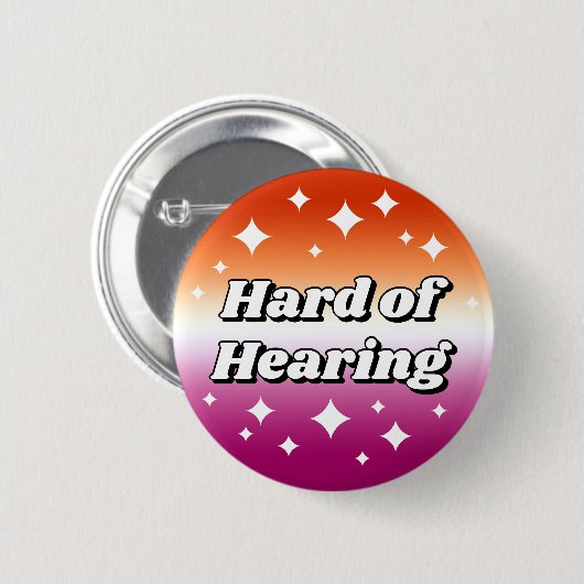 Girly Lesbian Flag Gradient Hard of Hearing Ronde Button 5,7 Cm (Voorkant /achterkant)