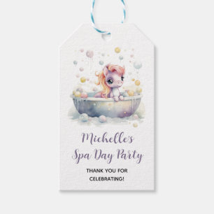 Girly Leuke Pastel Pony Spa Dag Kids Verjaardagsfe Cadeaulabel
