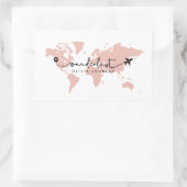 Girly Leuke Roze Wanderlust World Travel Script Rechthoekige Sticker (Tas)