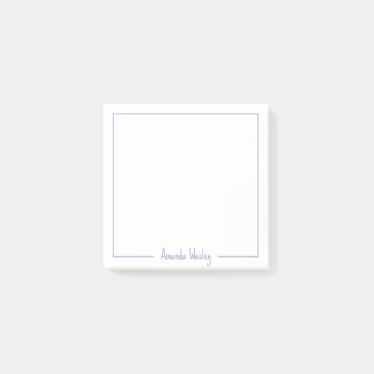 Girly Licht Paarse Monogram Volledige Naam Post-it® Notes (Voorkant)
