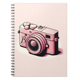 Girly Licht Roze Camera Fotografie Gepersonaliseer Notitieboek