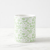 Girly Lime Green Tropical Flowers Monogram Koffiemok (Center)