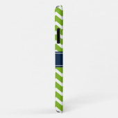 Girly Limoen Chevron Navy Custom Monogram Case-Mate iPhone Case (Achterkant/rechts)