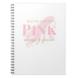 Girly Love Pink Forever Woman Silhouette Notitieboek