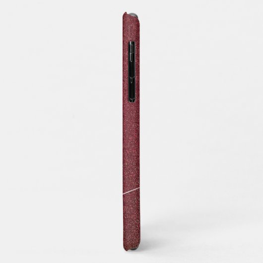 Girly Maroon-Roos Glitter Gepersonaliseerd Monogra Case-Mate iPhone Case (Achterkant/links)
