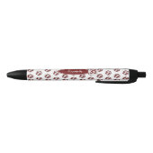 Girly Maroon Wit Gepersonaliseerd Volleybal Zwarte Inkt Pen (Bodem)