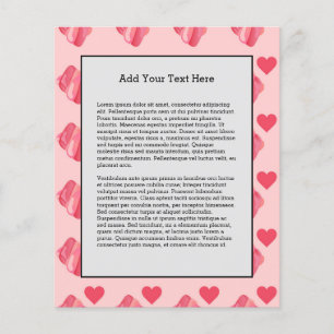 Girly Marshmallows Pink Heart Snoep Valentijnsdag Flyer