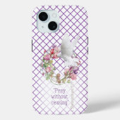 Girly Mauve White Line Matrix Sweet Pea Bible Case-Mate iPhone Case (Achterkant)