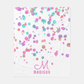 Girly Mermaid Glitter & Folie Confetti Monogram Fleece Deken (Voorkant)