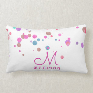 Girly Mermaid Glitter & Folie Confetti Monogram Kussen