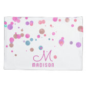 Girly Mermaid Glitter & Folie Confetti Monogram Kussensloop (Achterkant)